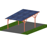 Carport RC1- DOUBLE | Přístřešek pro 2 parkující vozidla s dobíjením solární energií