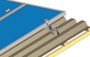 Nosná konstrukce pro 2 panely na šikmou střechu z lepenky nebo plechu