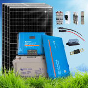 1520 Wp | Fotovoltaický ostrovný systém 24V 220Ah s batériou Victron s meničom napätia na 230V bez konštrukcie