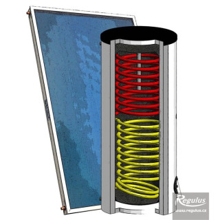 GOLD - Solární set ohřevu vody pro 4-5 osob se dvěma výměníky