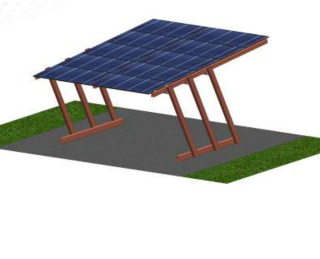 Carport RC2- SINGLE| Přístřešek pro 1 parkující vozidlo s dobíjením solární energií