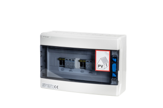 Rozváděč R-FVE-DC2 IKA – DC 2 string rozváděč pro fotovoltaiku, třída ochrany I+II, IP65