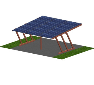 Carport RC2- DOUBLE | Přístřešek pro 2 parkující vozidla s dobíjením solární energií