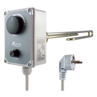 Topné těleso 1f poniklované s termostatickou hlavicí do zásuvky – typ M, 1-3 kW, závit G 6/4"