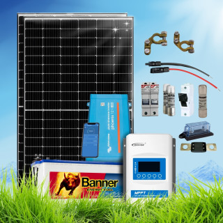 760 Wp | Fotovoltaický ostrovní systém 12V 230Ah s baterií Energy Bull a měničem napětí na 230V bez konstrukce