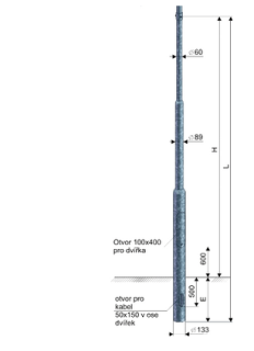 Stožár pro veřejné osvětlení - 3 m