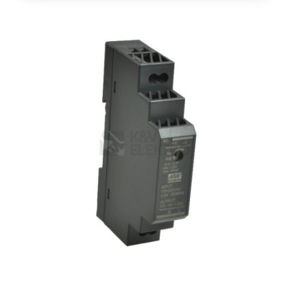 Napájecí zdroj 12V / 15W na DIN lištu MEAN WELL HDR-15-12 pro PLC vysílače a RSS systémy