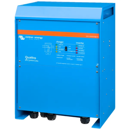Menič/nabíjač Victron Energy Quattro 48V/5000VA/70A-100A/100A | Profesionálny hybridný invertor s dvoma AC vstupmi