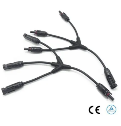 Slučovací konektory 1x3 MC4 s kabelem – pár