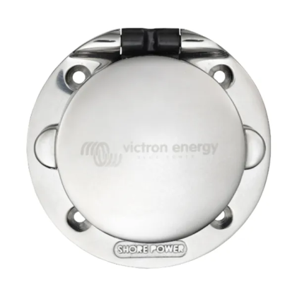 Power Inlet stainless with cover 16A/250Vac (2p/3w)