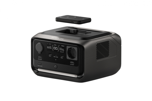 EcoFlow RIVER 3 Plus Wireless – přenosná nabíjecí stanice 286 Wh, 600 W s Qi2 powerbankou