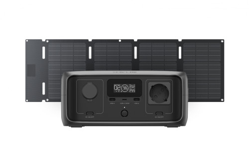 EcoFlow RIVER 3 UPS + 45W skládací solární panel (USB-C) – přenosná záložní energie s vysokou účinností