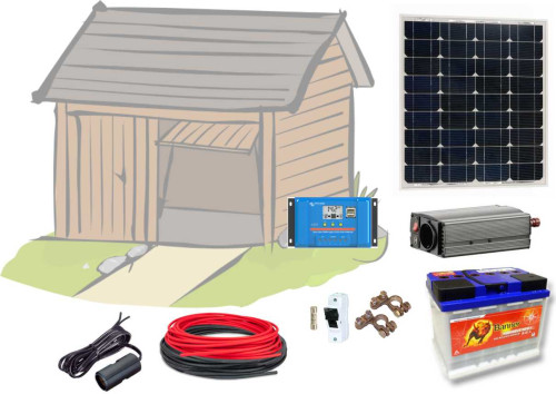 Fotovoltaický ostrovní systém 55Wp 60Ah, 12V DC / 230V AC