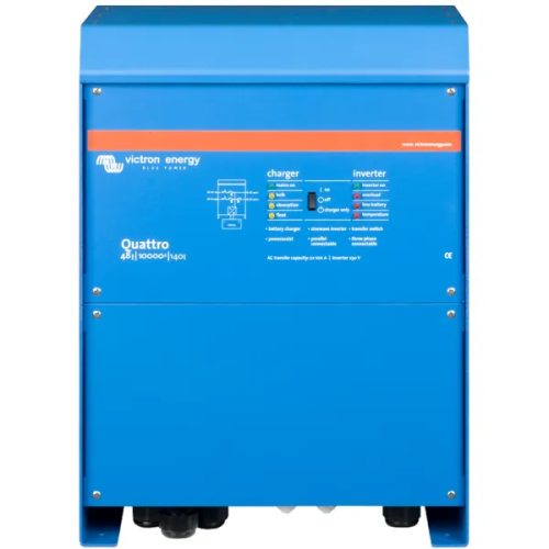 Menič/nabíjač Victron Energy Quattro 48V/10000VA/140A-100A/100A | Výkonný hybridný invertor s dvoma AC vstupmi