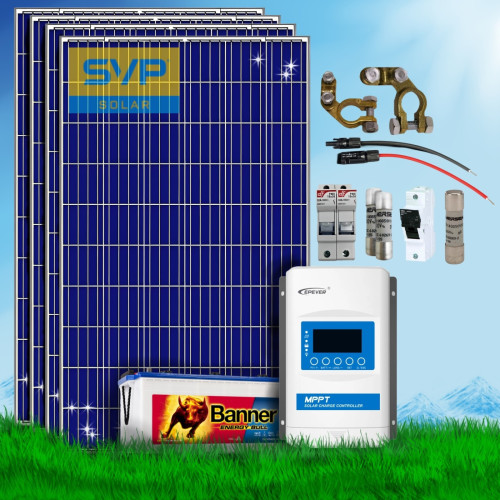 1140 Wp | Fotovoltaický ostrovní systém 24V 230Ah bez konstrukce