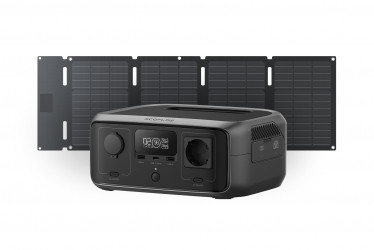 EcoFlow RIVER 3 UPS + 45W skládací solární panel (USB-C) – přenosná záložní energie s vysokou účinností