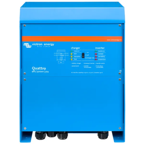 Menič/nabíjač Victron Energy Quattro 48V/5000VA/70A-100A/100A | Profesionálny hybridný invertor s dvoma AC vstupmi